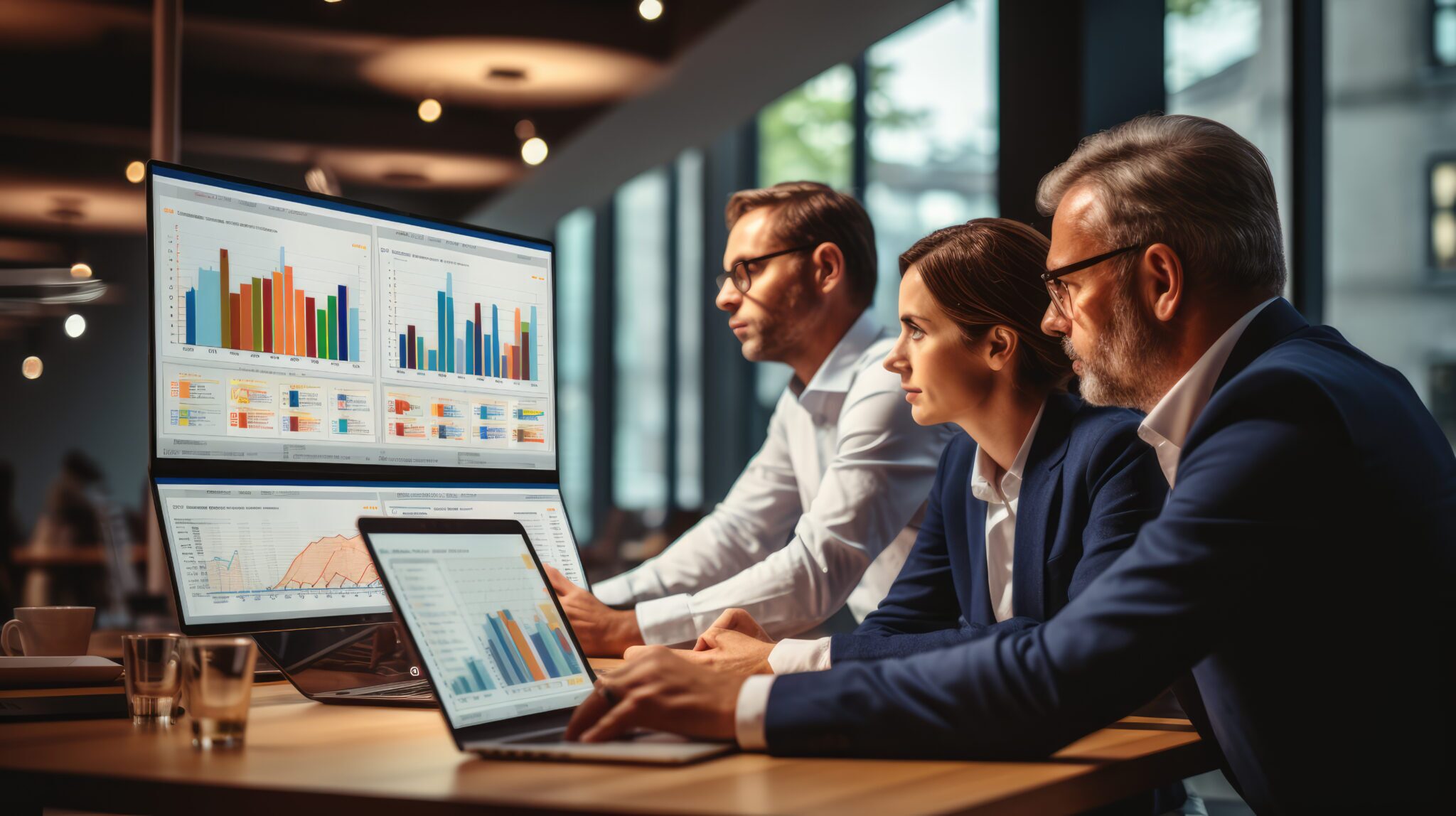 A Sales Rep looking at data