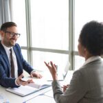 Executive recruiters discussing business